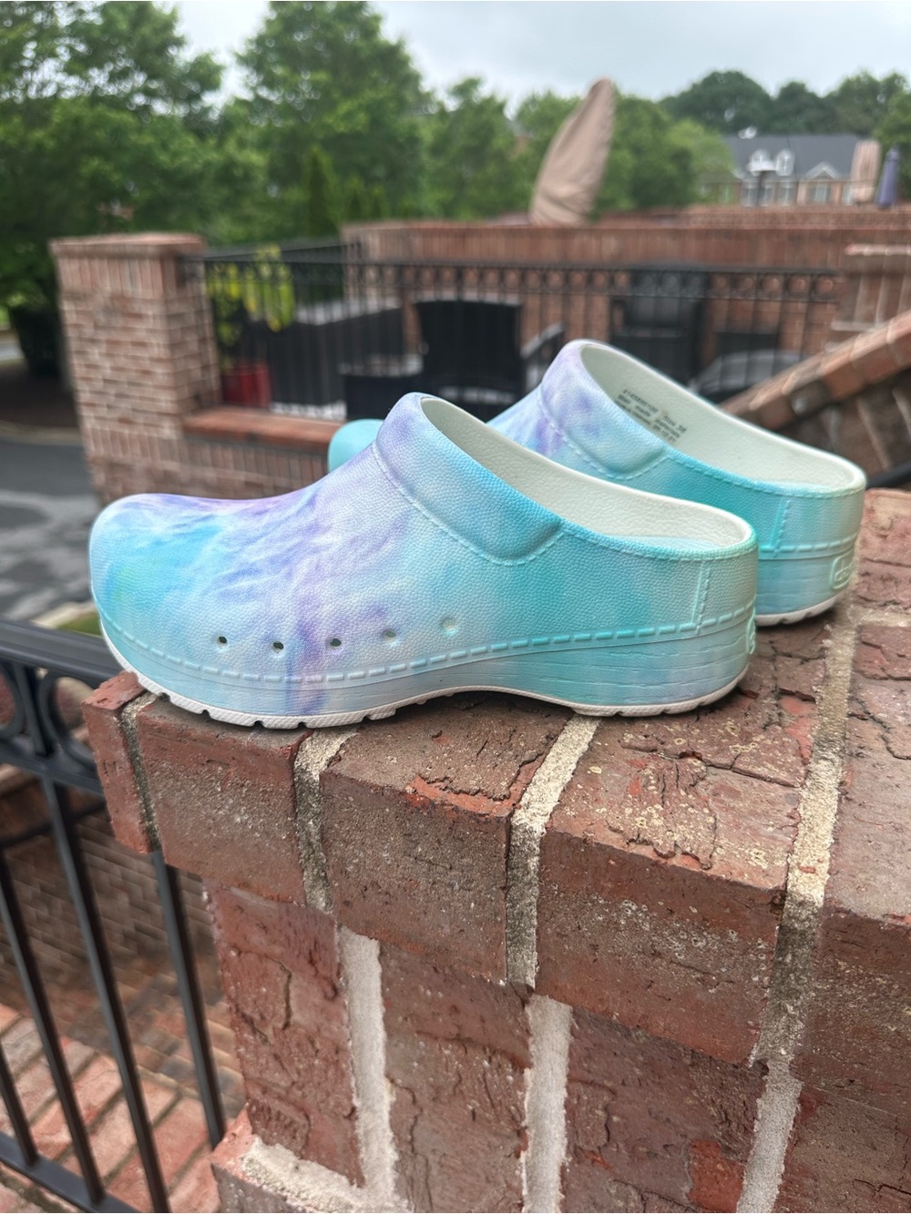 Dansko Tie-Dye Pastel Clog Shoes - Blue Lavender Mint